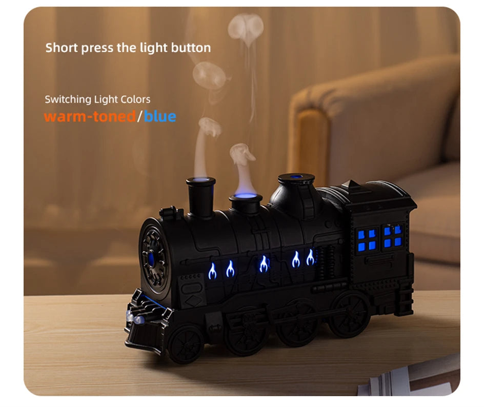 Train-Shaped Aromatherapy Diffuser & Ultrasonic Humidifier with LED Light