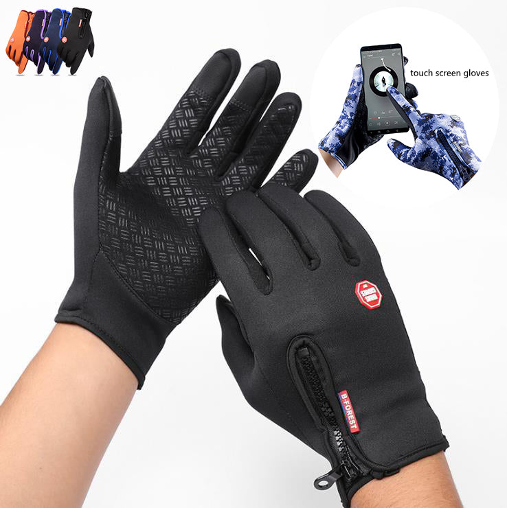 Waterproof Winter Motorcycle Gloves - Touchscreen, Anti-Slip, Fleece-Lined Sports Gloves